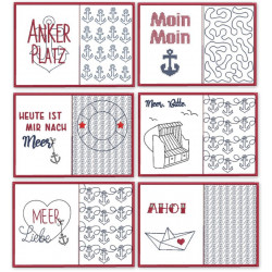 Stickserie ITH Mug Rugs - Maritim 2